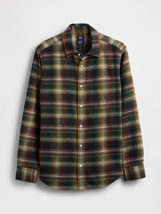 camicia in flanella rilassata in cotone biologico