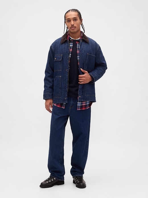camicia in flanella rilassata in cotone biologico