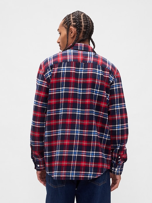 camicia in flanella rilassata in cotone biologico