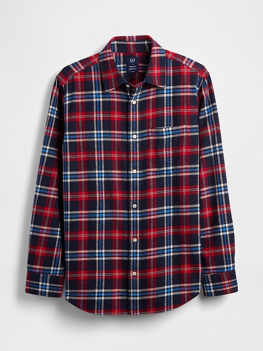 camicia in flanella rilassata in cotone biologico