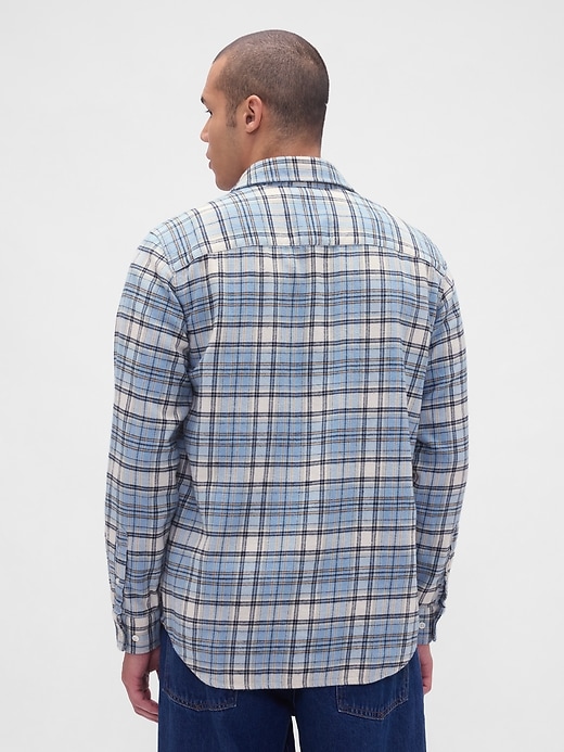 camicia in flanella rilassata in cotone biologico