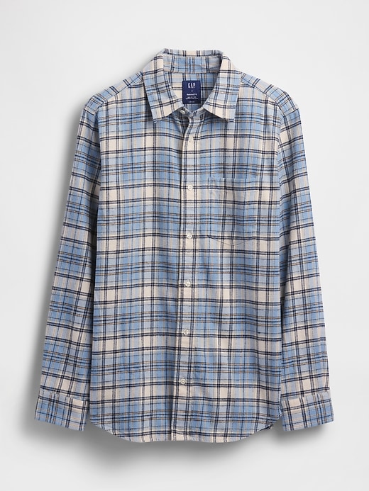 camicia in flanella rilassata in cotone biologico