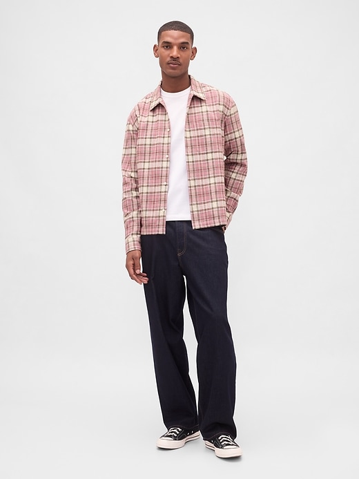 camicia in flanella rilassata in cotone biologico