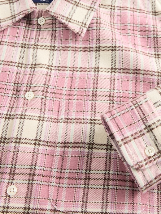 camicia in flanella rilassata in cotone biologico