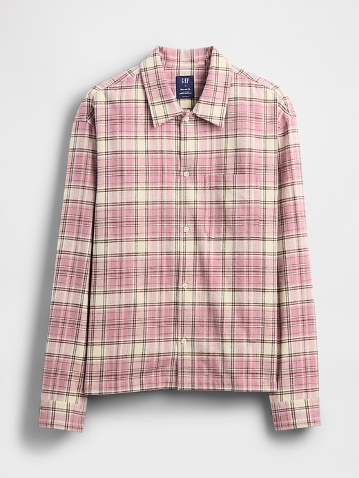 camicia in flanella rilassata in cotone biologico