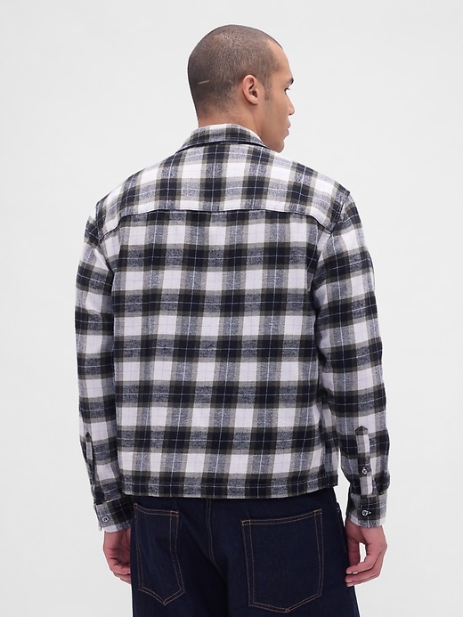 camicia in flanella rilassata in cotone biologico