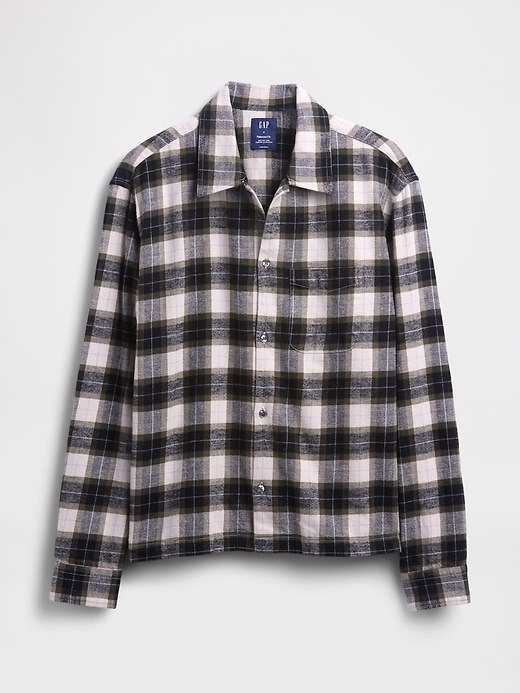 camicia in flanella rilassata in cotone biologico