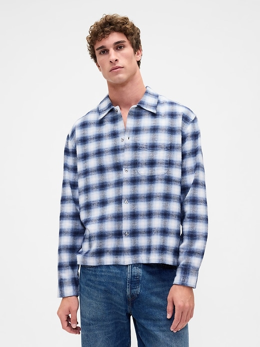 camicia in flanella rilassata in cotone biologico