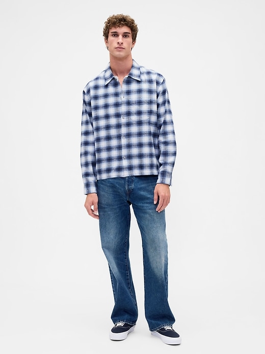 camicia in flanella rilassata in cotone biologico