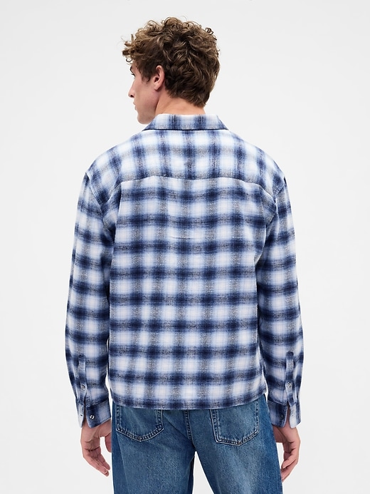 camicia in flanella rilassata in cotone biologico