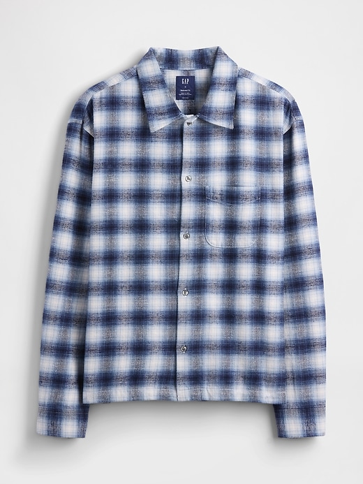 camicia in flanella rilassata in cotone biologico