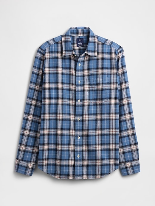 camicia in flanella rilassata in cotone biologico