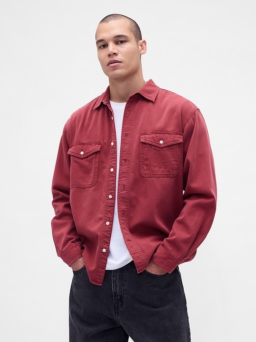 camicia rilassata in denim ultra morbido