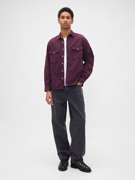camicia rilassata in denim ultra morbido