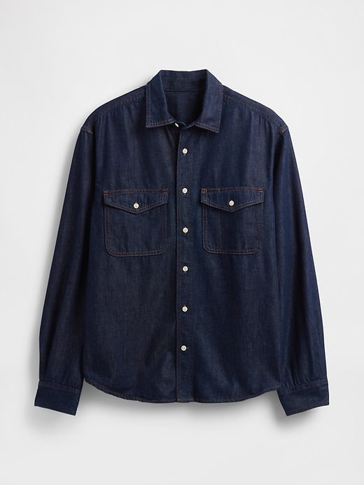 camicia rilassata in denim ultra morbido