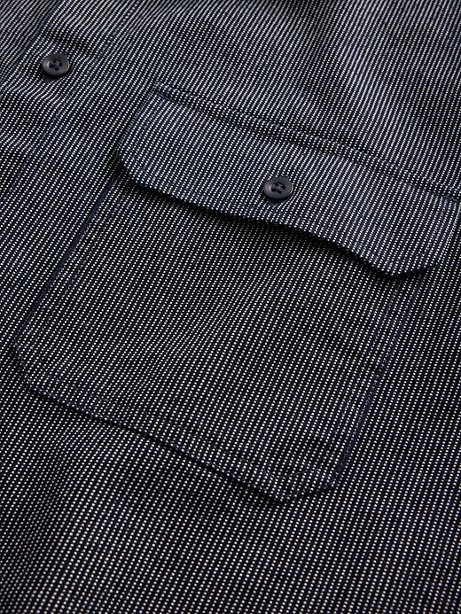 camicia grande a righe in denim
