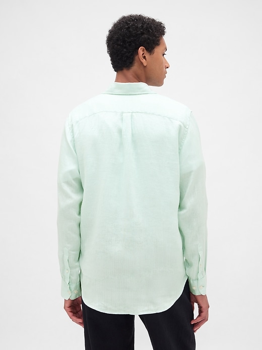 camicia classica in lino 100