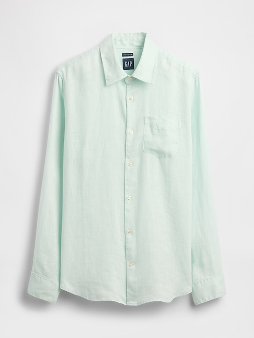 camicia classica in lino 100