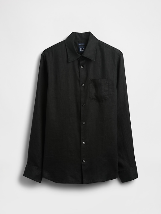 camicia classica in lino 100