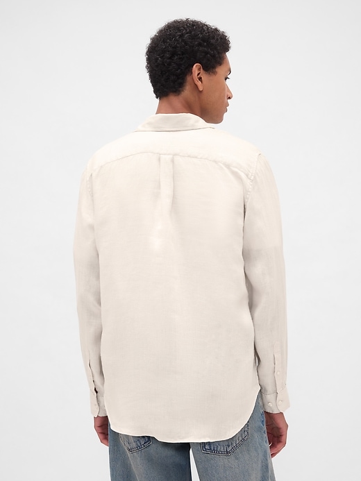 camicia classica in lino 100