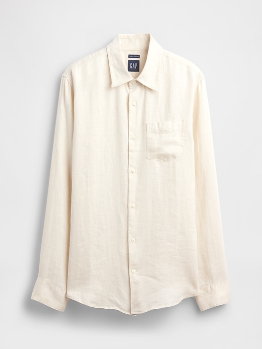 camicia classica in lino 100
