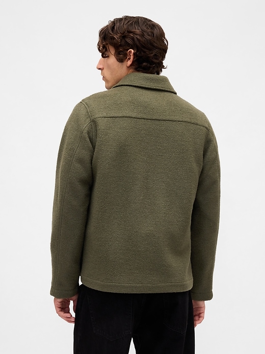 giacca-camicia rilassata in misto lana