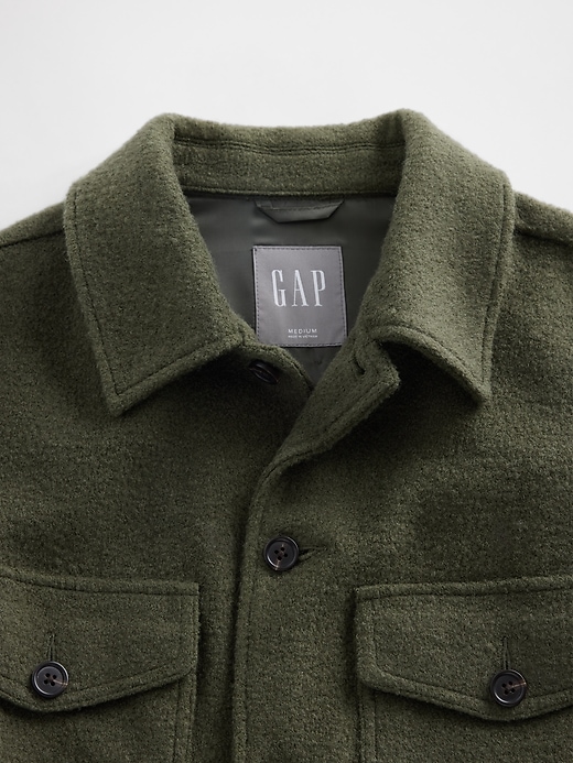 giacca-camicia rilassata in misto lana