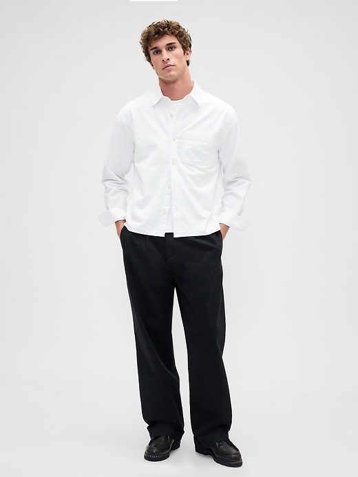 camicia oxford corta e rilassata