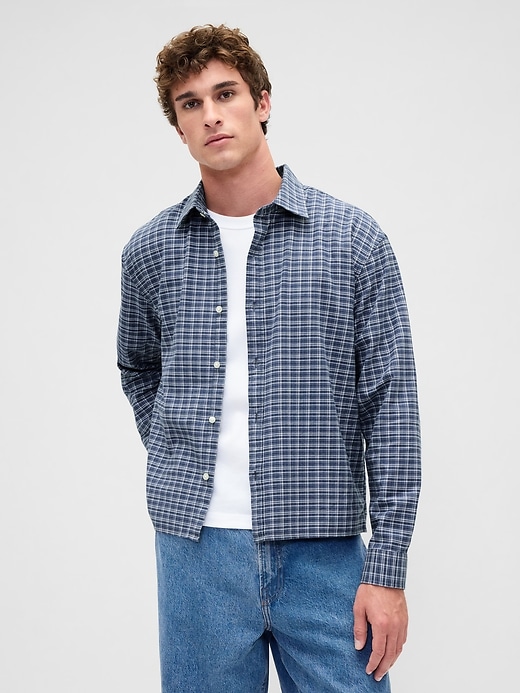 camicia oxford con orlo dritto e rilassata