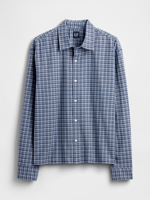 camicia oxford con orlo dritto e rilassata