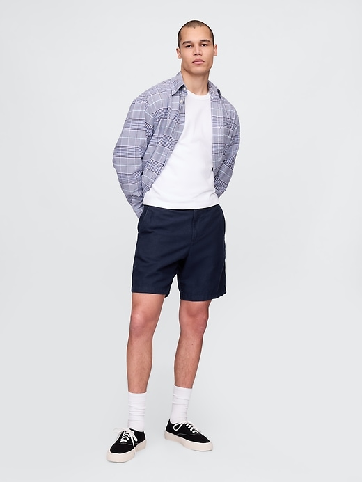 pantaloncini in lino e cotone da 8