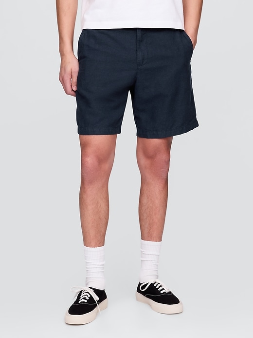 pantaloncini in lino e cotone da 8
