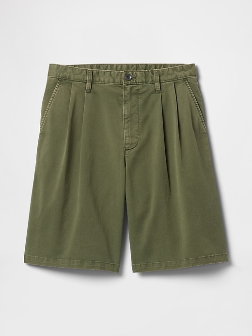 pantaloncini plissettati color cachi