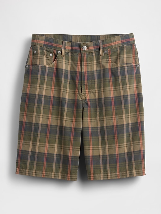 pantaloncini in tela a quadri rilassati