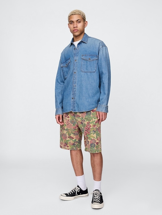 pantaloncini in tela floreale