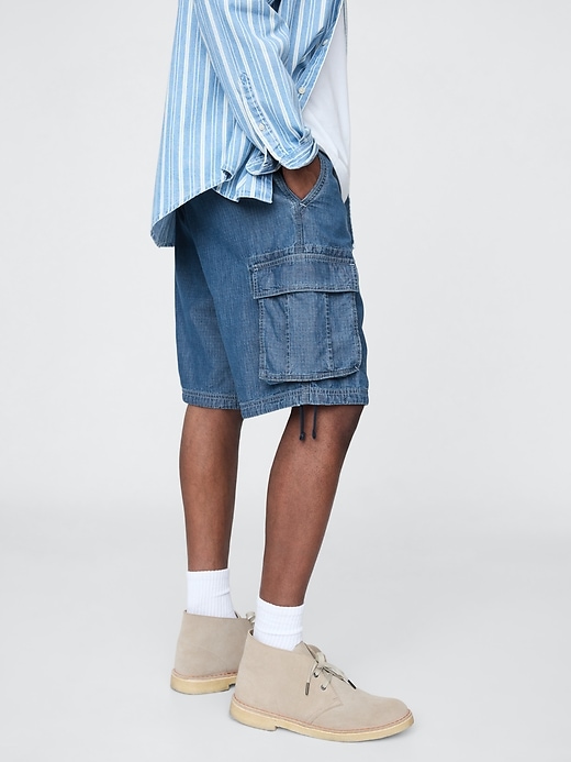 pantaloncini cargo larghi in denim da 11