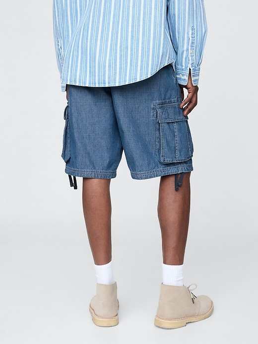 pantaloncini cargo larghi in denim da 11