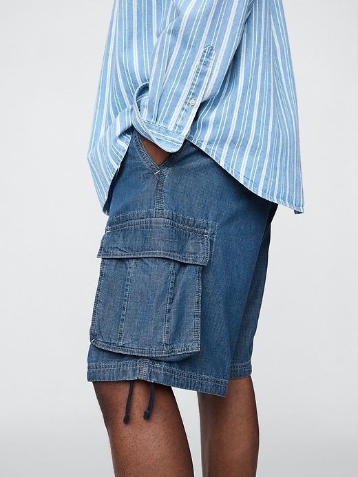 pantaloncini cargo larghi in denim da 11