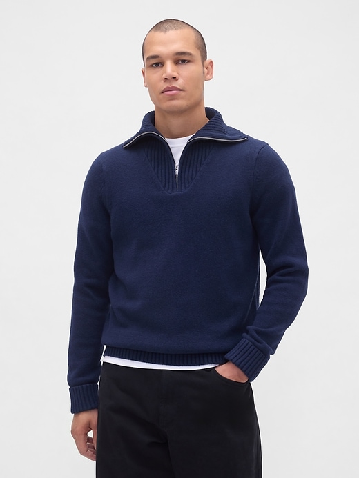 maglione cashsoft con cerniera a un quarto