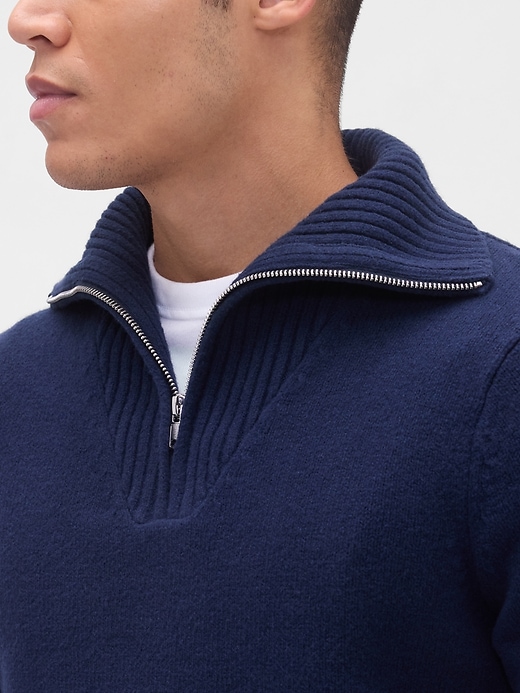 maglione cashsoft con cerniera a un quarto
