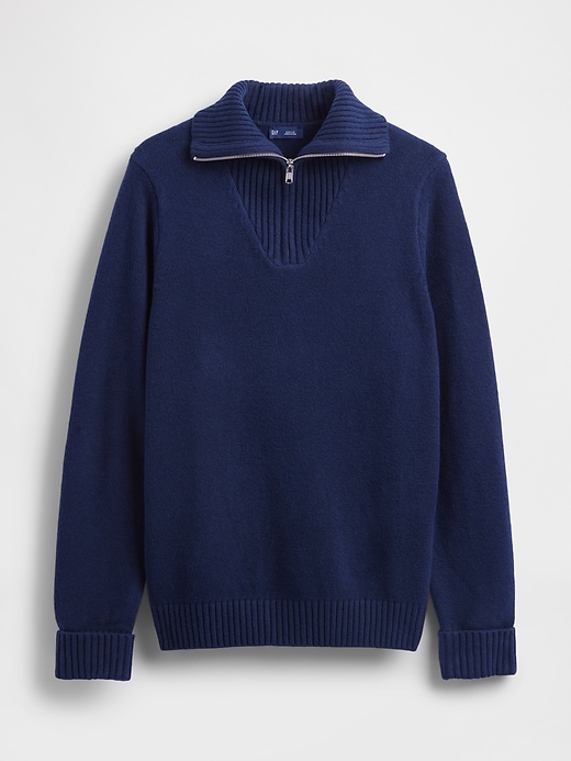 maglione cashsoft con cerniera a un quarto