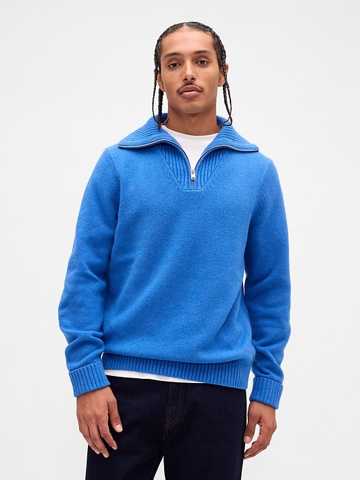 maglione cashsoft con cerniera a un quarto