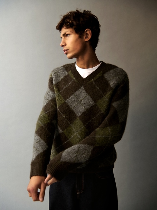 maglione argyle spazzolato