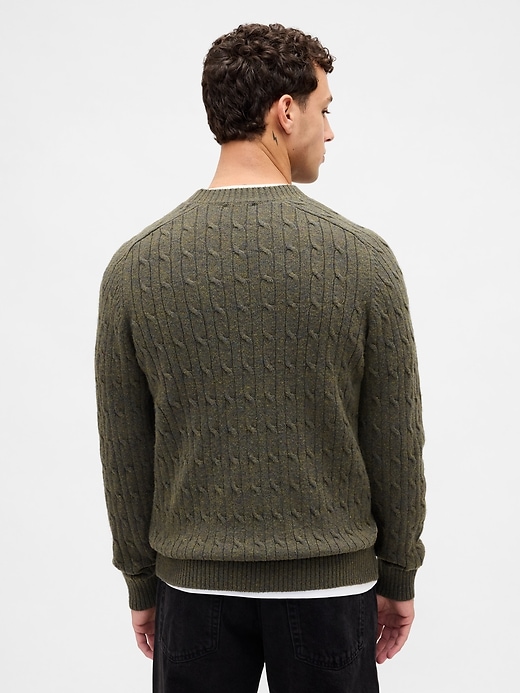 maglione a trecce in misto lana merino