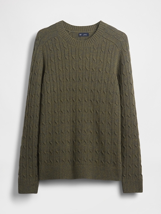 maglione a trecce in misto lana merino