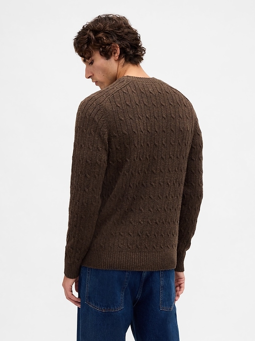 maglione a trecce in misto lana merino