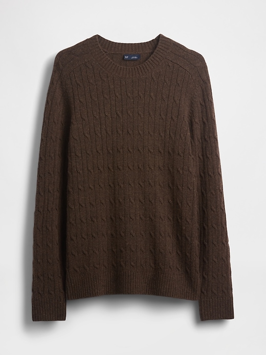 maglione a trecce in misto lana merino