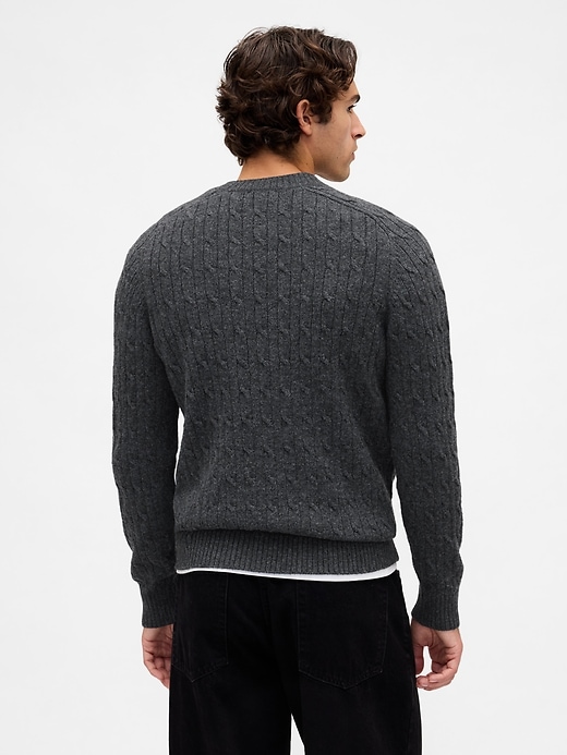 maglione a trecce in misto lana merino