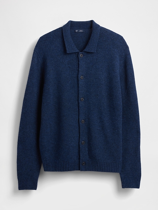 maglione cardigan in misto lana merino