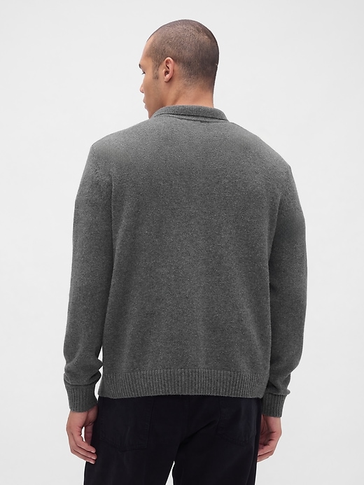 maglione cardigan in misto lana merino